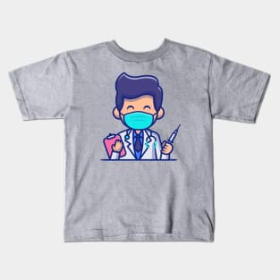 Doctor With Injection And Clipboard Kids T-Shirt